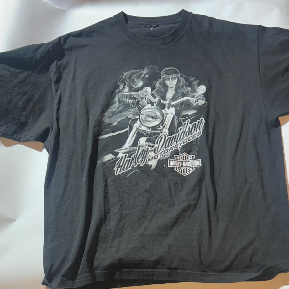 Harley-Davidson Babe On A Bike Black Rider Graphic Tee